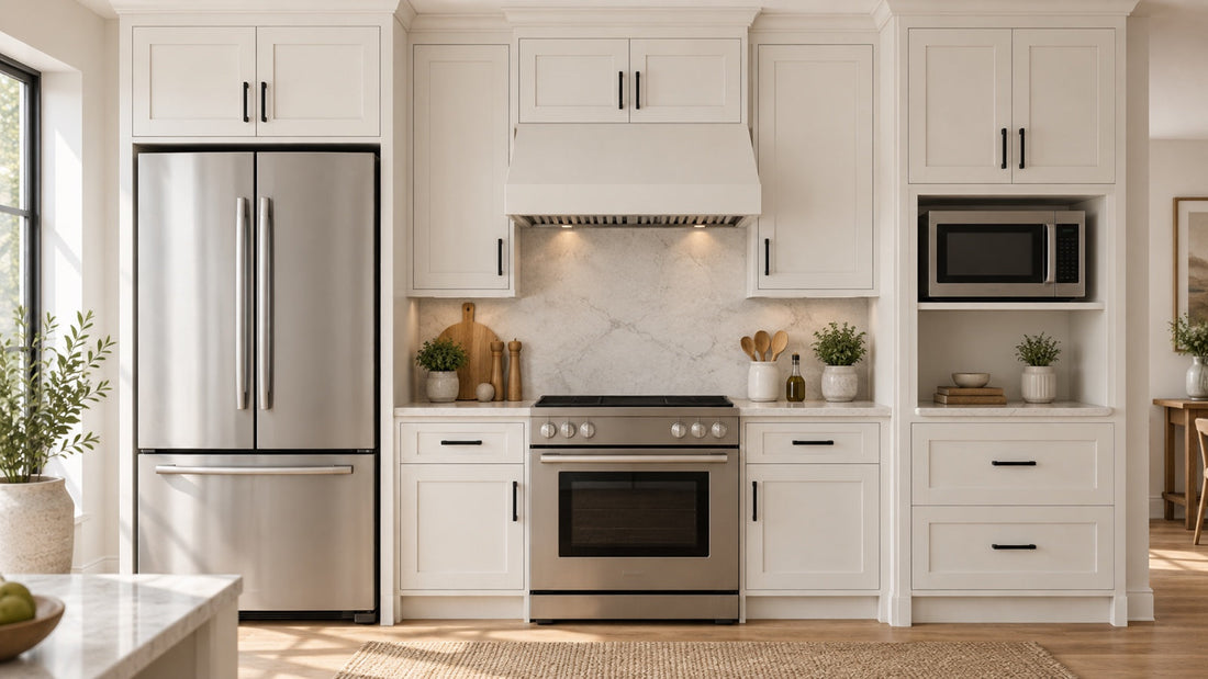How to Plan Kitchen Cabinets Around a Fridge, Range and Microwave