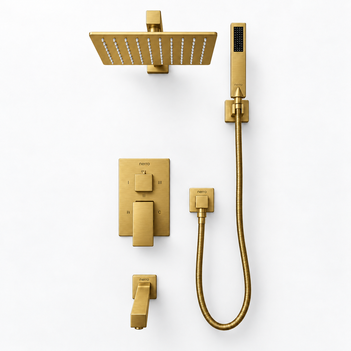 Modern Square 3-Function Tub & Shower Set