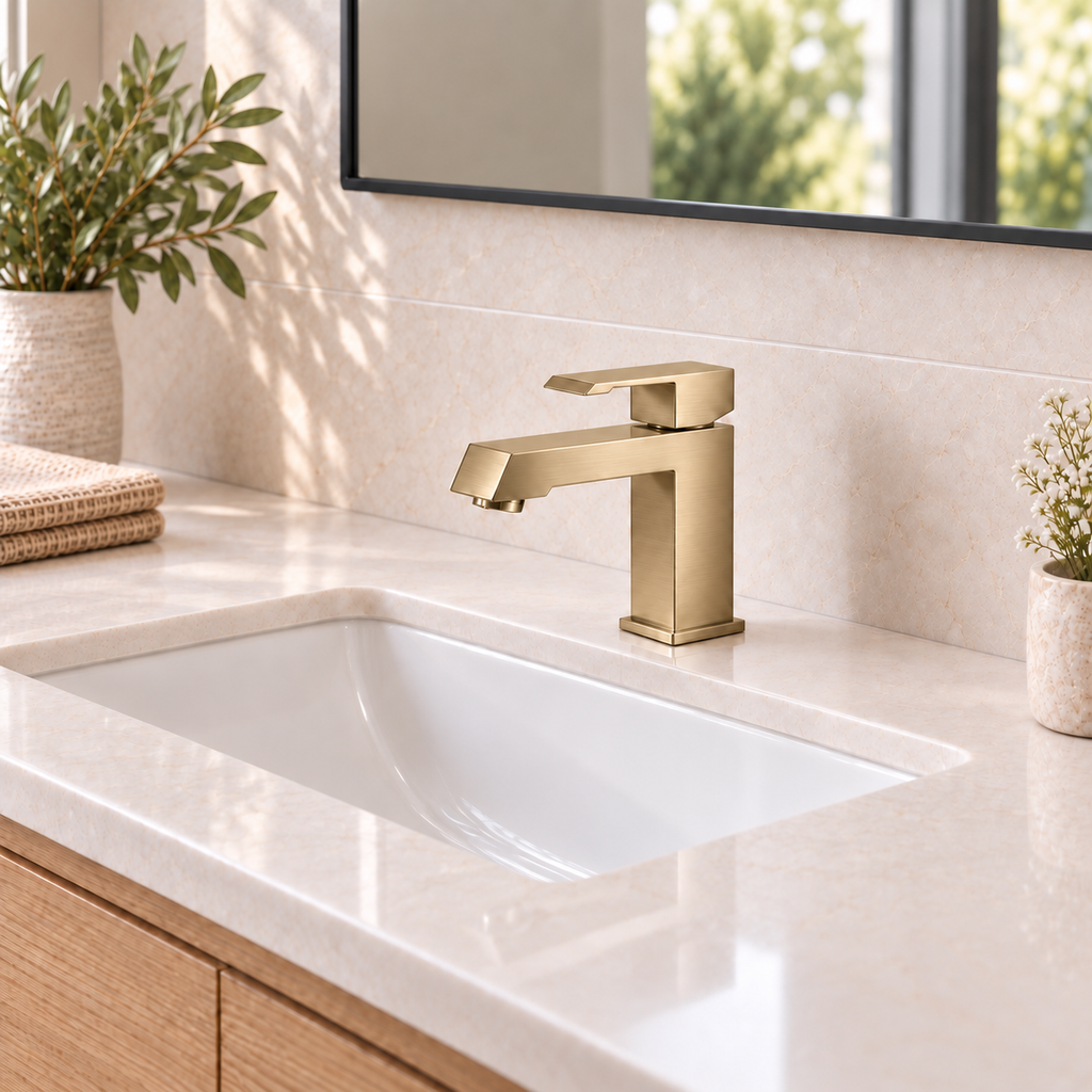 SFK190 Modern Square Single-Handle Bathroom Faucet