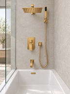 Modern Square 3-Function Tub & Shower Set