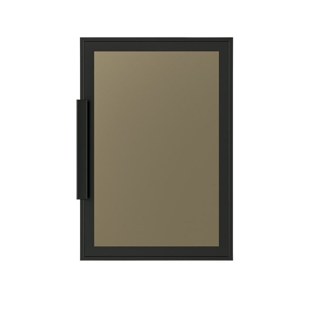 Aluminum Glass Doors - Black Frame Smoke Glass