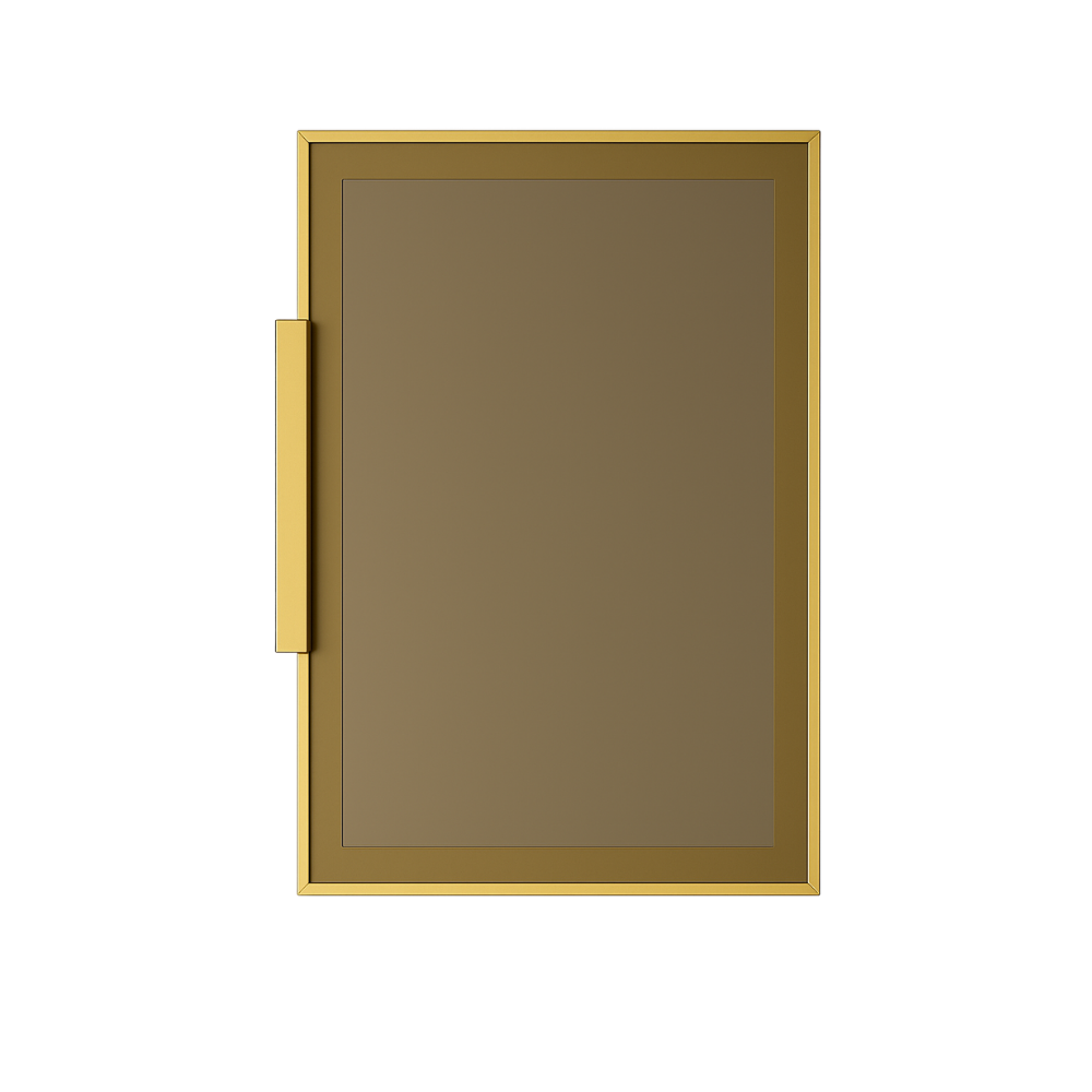 Aluminum Glass Doors - Gold Frame Smoke Glass